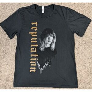 Taylor Swift Shirt Womens Medium Black Reputation Tour Concert Short Sleeve